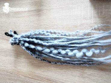 Synthetic dreads single-end 14 pcs. (black-grey)